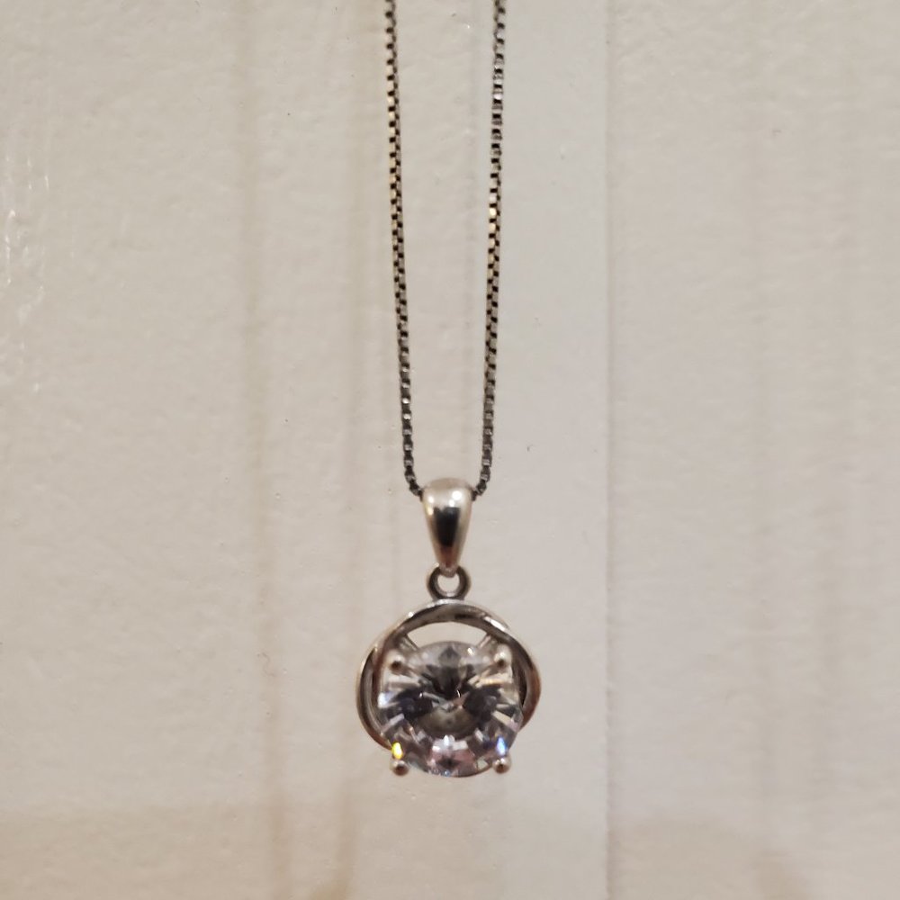 Cubic Zirconium Braided Knot Necklace